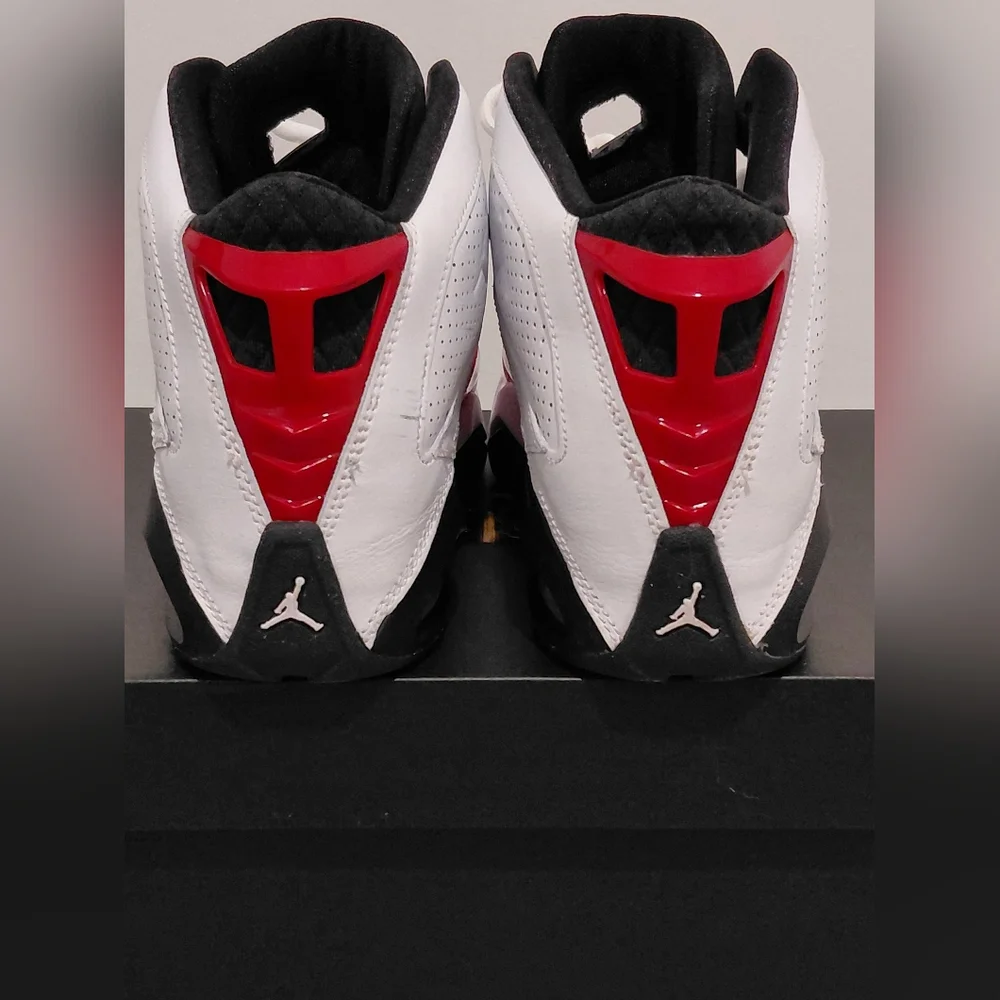 Jordan Red and White High-Top Sneakers